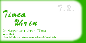 timea uhrin business card